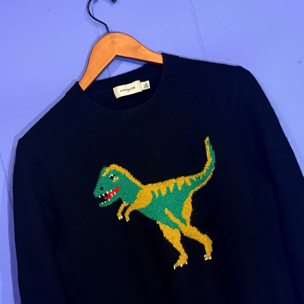 Coach 1941 Black Intarsia Rexy Sweater M